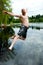 Jumping in a lake