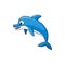 Jumping leaping dolphin big fish cartoon character
