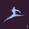 Jumping Man. Gymnast. 3D human body model. Gymnastics activities for icon