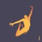 Jumping Man. Gymnast. 3D human body model. Gymnastics activities for icon health and fitness community. Vector illustration