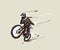 Jumping MBT biker vector illustration
