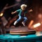 Jumping Into Nostalgia: A Grandparentcore Trampoline Figure With Iconic Pop Culture References