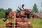 Jumping obstacle the Three-Day Event Horse and Rider