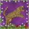 Jumping panther, purple color