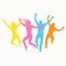 Jumping People Mosaic Vector