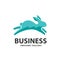 Jumping rabbit or bunny logo