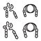 Jumping rope icon in four variations. Vector illustration.