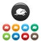 Jumping sheep icons set color