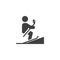 Jumping skier vector icon