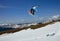 Jumping snowboarder