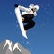 Jumping snowboarder. Vector illustration