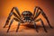 jumping spider closeup on solid color background, copyspace. ai generative