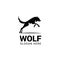 Jumping wolf logo template