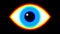 Jumpy RGB blue eye symbol on lcd led screen display background animation seamless loop ... New quality universal close