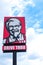 Jun 20th 2020 : Kentucky Fried Chicken sign and logo on a pole with blue sky background , Chiang mai Thailand