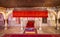 Junagarh Fort royal room interior architecture with maharajah throne at Bikaner, Rajasthan, India