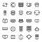 Junction box icons set outline vector. Cable connect