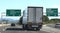 junction motorway with truck and italian traffic signal