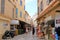 June 02 2023 - Calvi, Corsica, France: Street with historic houses in Calvi old town