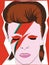 JUNE 1 2018. Hand drawn colored illustration of David Bowie, editorial use