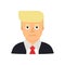 June 10, 2017. Modern vector illustration of a portrait of businessman and presidential candidate Donald Trump