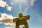 June 16 2018, Whistler Canada: editorial photograph of an inukshuk at the top of whistler Mountain. This is where you hike to the