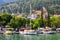 June 17, 2019 Fethiye, Turkey - Marine sailing ships parked in Fethiye Bay, Turkey