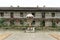 June 17th,  2017 -  large wooden and decorated cross,  on a stone platform,  at Saon monastery in Dobrogea,  Romania