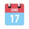 june 17th. Day 17 of month,Simple calendar icon on white background. Planning. Time management. Set of calendar icons for web