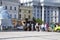 June 19, 2022 Ukraine Kyiv city cannon people watch an exhibition of destroyed Russian tanks on the central square