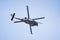 June 20, 2020 Mountain View / CA / USA -  Military helicopter performing search and rescue training exercises around Moffett