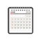 June 2018 calendar. Calendar notebook page template. Week starts
