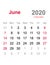 June 2020 calendar - monthly calendar template - 2020 monthly calendar