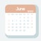 June 2022 calendar planner in pastel color