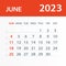 June 2023 Calendar Leaf - Vector Illustration