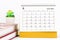 The June 2023 Monthly desk calendar for 2023 year with the books on white background