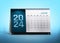 June 2024 Calendar Isolated on blue background with space for copy