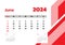 June 2024 Calendar. Week start on Sunday. Desk calendar 2024 design, simple and clean design, Wall calendar for print, digital