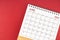 June 2024 desk calendar on red color