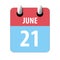 june 21st. Day 20 of month,Simple calendar icon on white background. Planning. Time management. Set of calendar icons for web