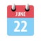 june 22nd. Day 22 of month,Simple calendar icon on white background. Planning. Time management. Set of calendar icons for web