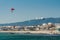 June 23, 2023, Balneario, Tarifa, Spain - Lorenzo Casati jumping and looping the Cabrinha Drifter kite. Did triple loop magaloop