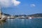 June 24, 2019 Fethiye, Turkey - Marine sailing ships parked in Fethiye Bay, Turkey