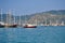 June 24, 2019 Fethiye, Turkey - Marine sailing ships parked in Fethiye Bay, Turkey