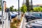 June 24, 2019 Mountain View / CA / USA - Various brands of electric and hybrid vehicles parked at a busy charging station in south