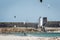 June 24, 2023, Balneario, Tarifa, Spain - Lorenzo Casati jumping and looping the Cabrinha Drifter kite. Did triple loop magaloop