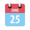 june 25th. Day 25 of month,Simple calendar icon on white background. Planning. Time management. Set of calendar icons for web