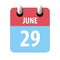 june 29th. Day 29 of month,Simple calendar icon on white background. Planning. Time management. Set of calendar icons for web