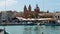 June 3 2016 Marsaxlock of Malta boat jetty and church view - smooth follow focus