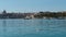 June 3 2016 Valletta, Malta. Daytime Sliema coast and waters hyperlapse with floating boats